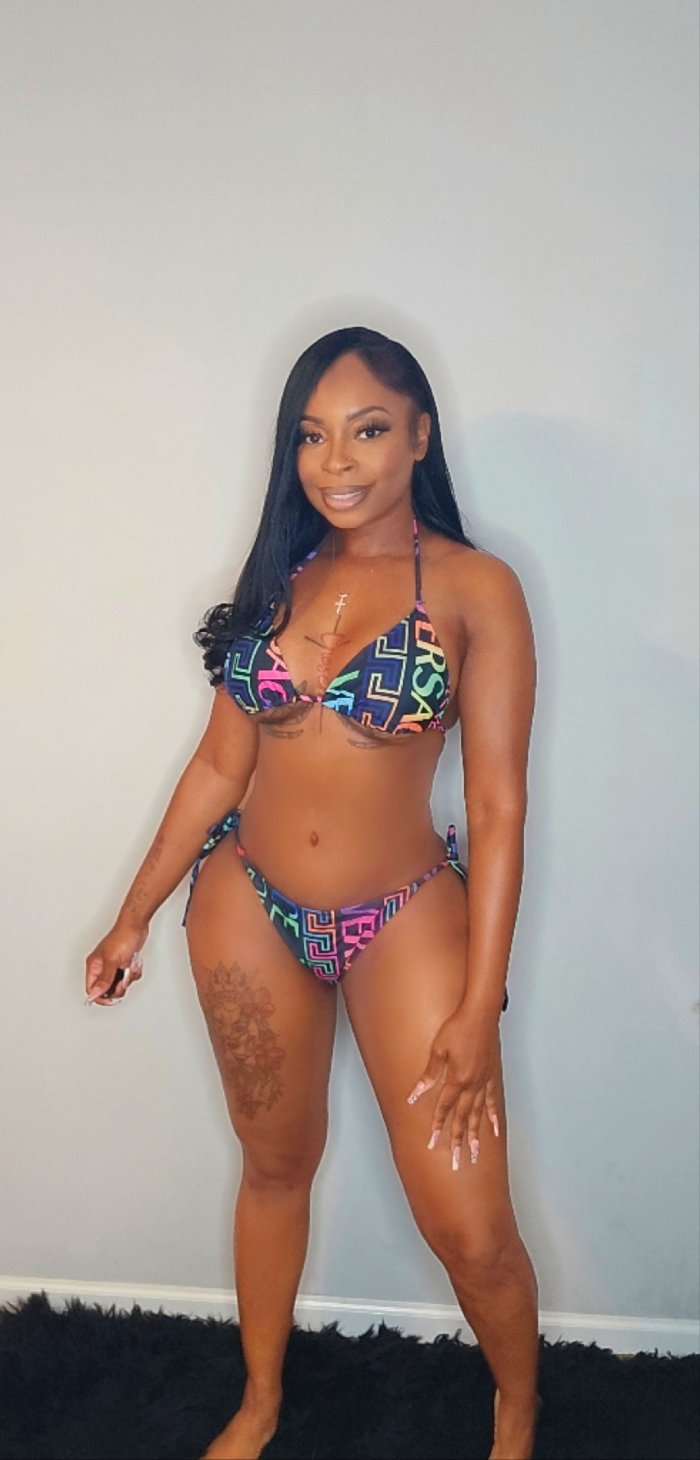 Glow Mode Rainbow Bikini Set