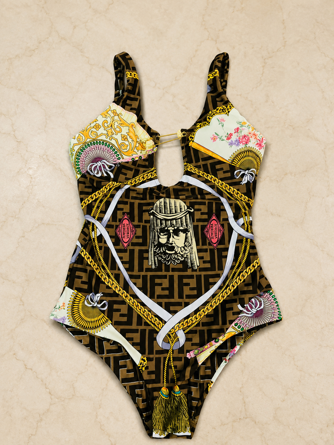 Golden Muse Cutout One-Piece
