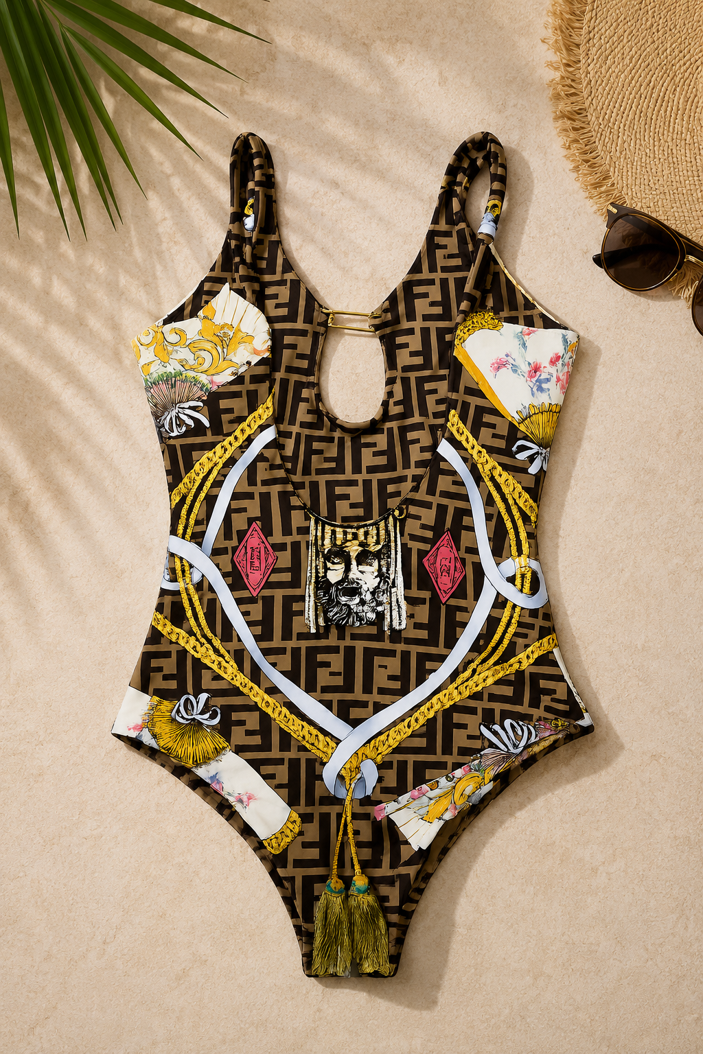 Golden Muse Cutout One-Piece