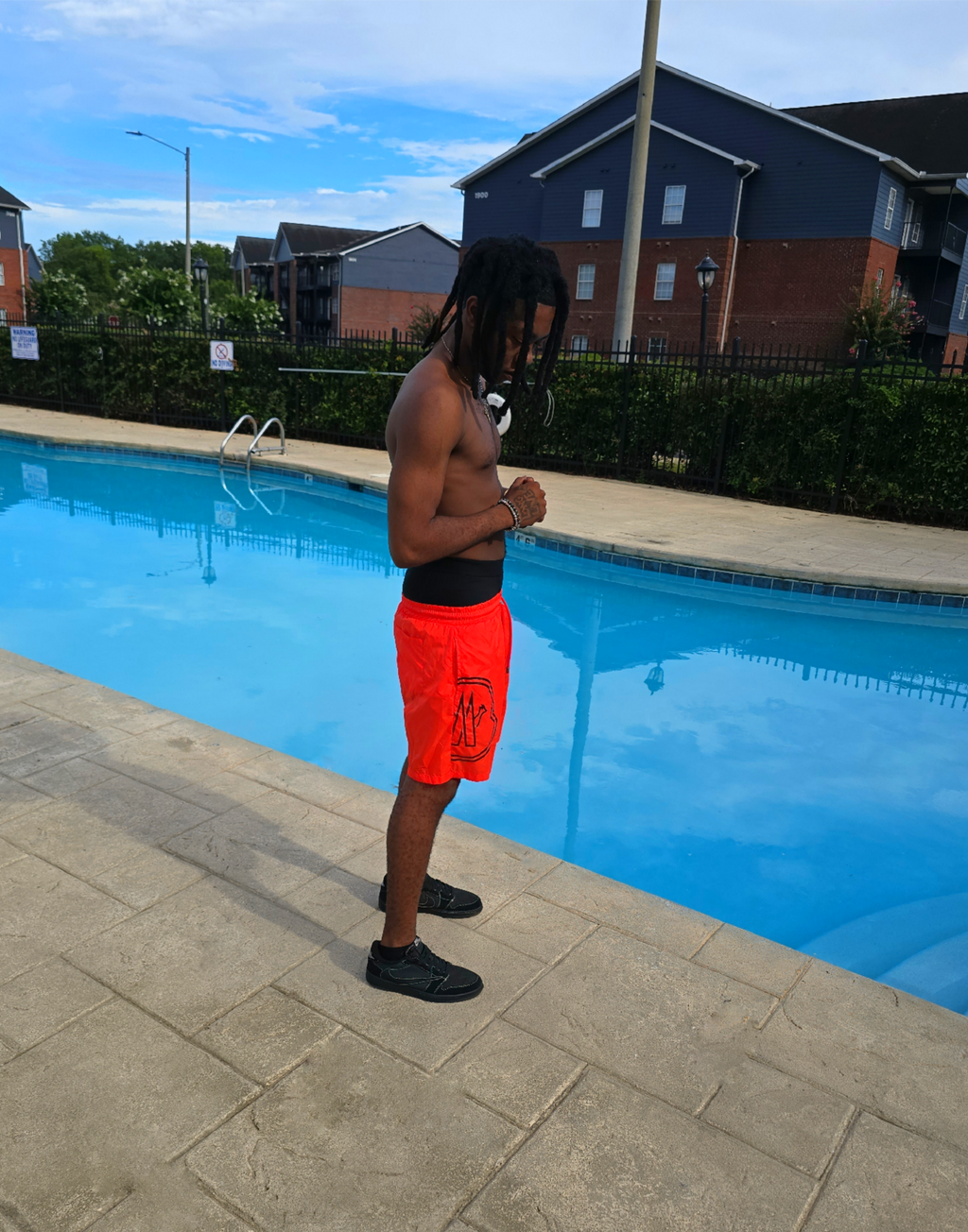 Red Heatwave Logo Swim Shorts – Men’s
