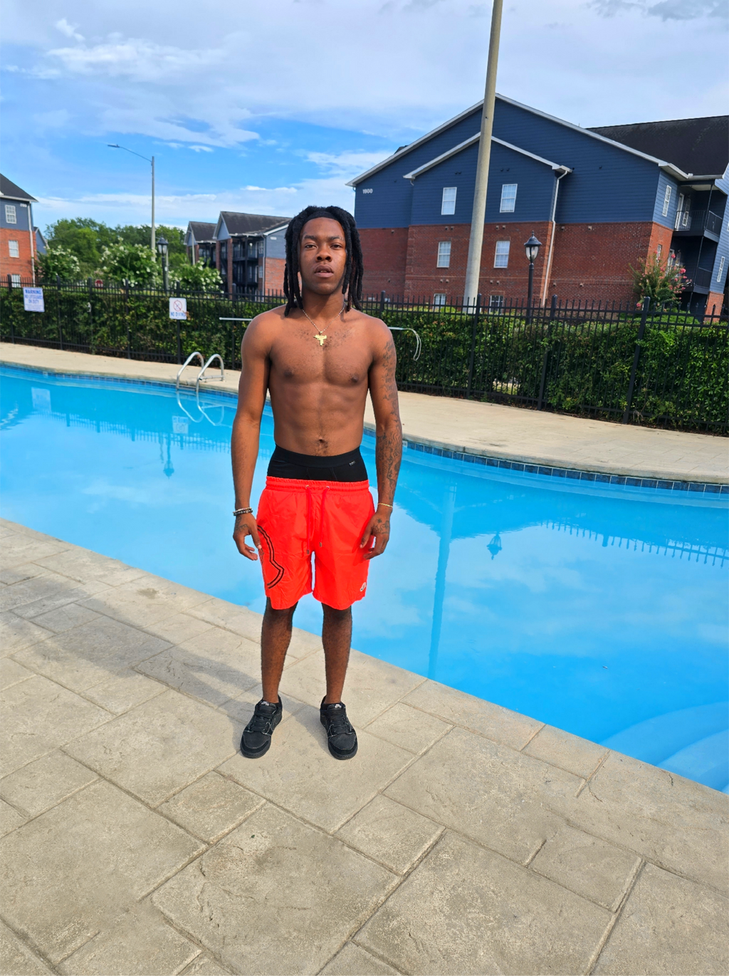 Red Heatwave Logo Swim Shorts – Men’s