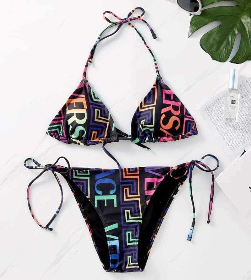 Glow Mode Rainbow Bikini Set