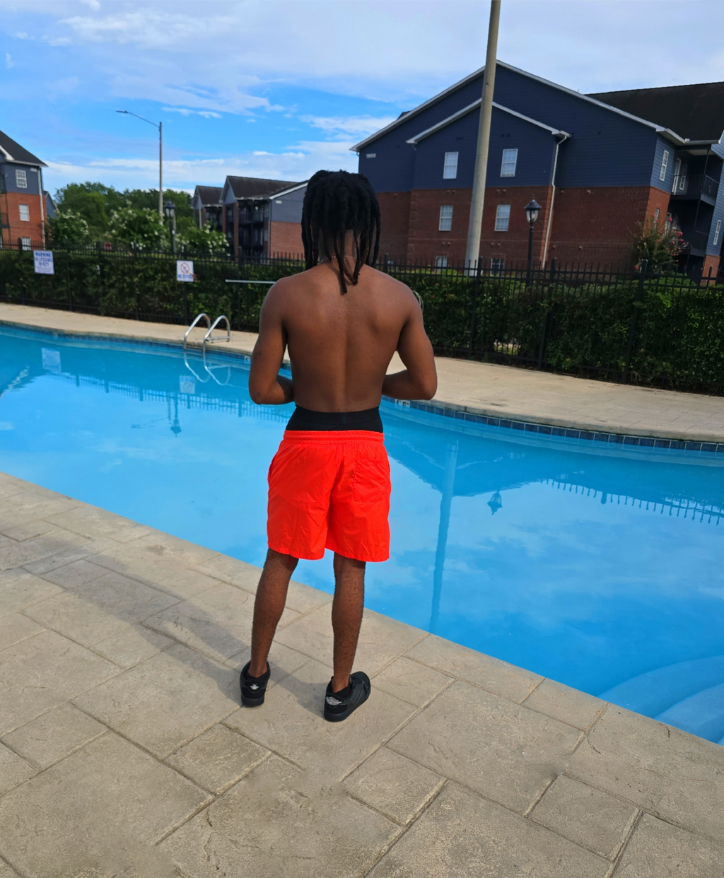 Red Heatwave Logo Swim Shorts – Men’s